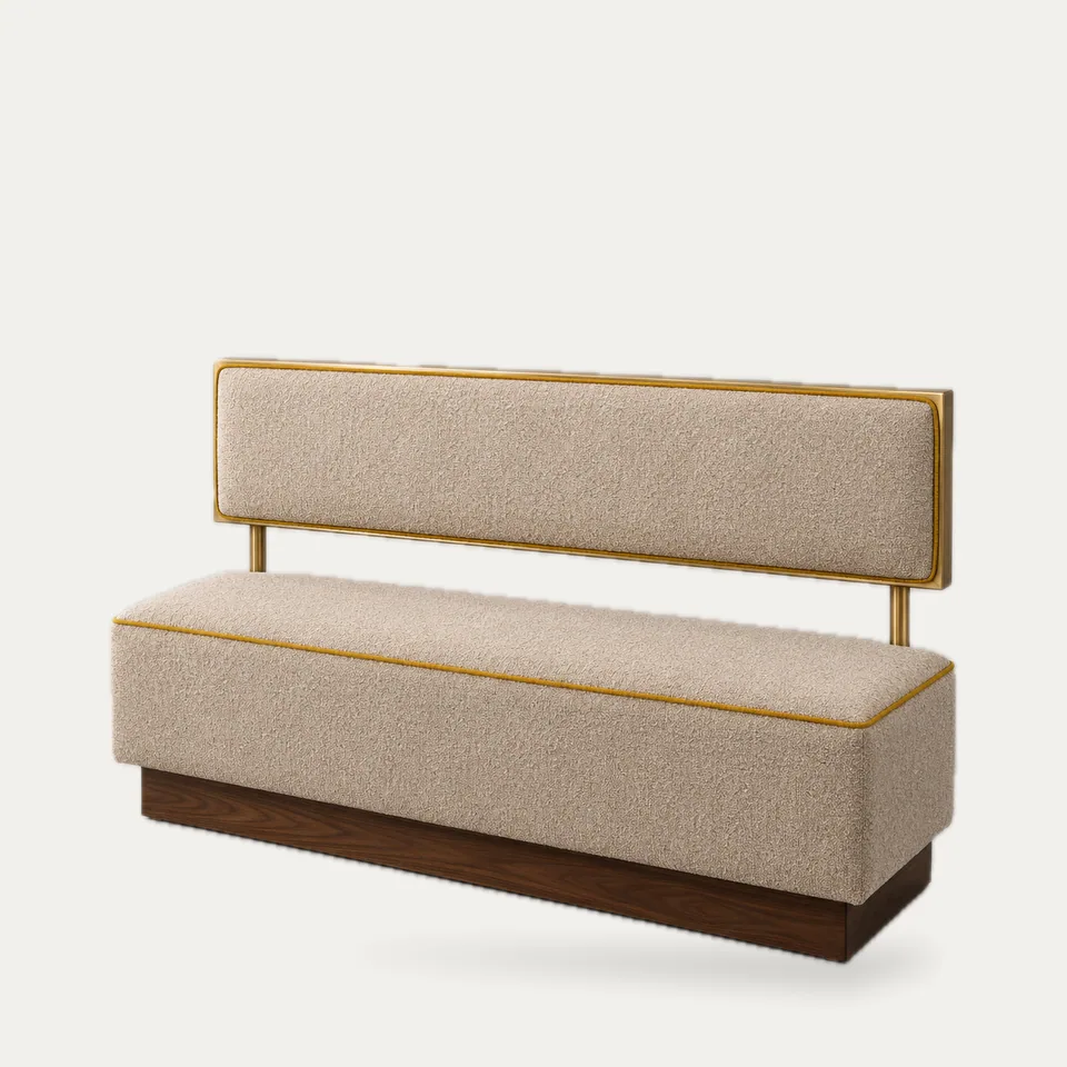 Floating Brass Panel Banquette